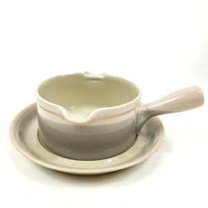 Mikasa Aruba Vintage 80s Gravy Boat and Drip Plate